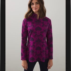 Chico’s Floral Mockneck Pima Cotton Tunic Sz 3 (XL/16)